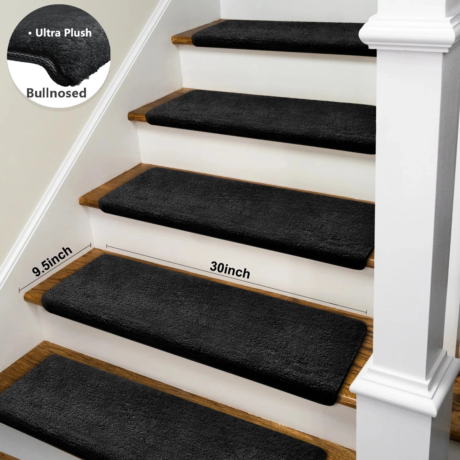 Bullnose Non-Slip Washable Stair Treads