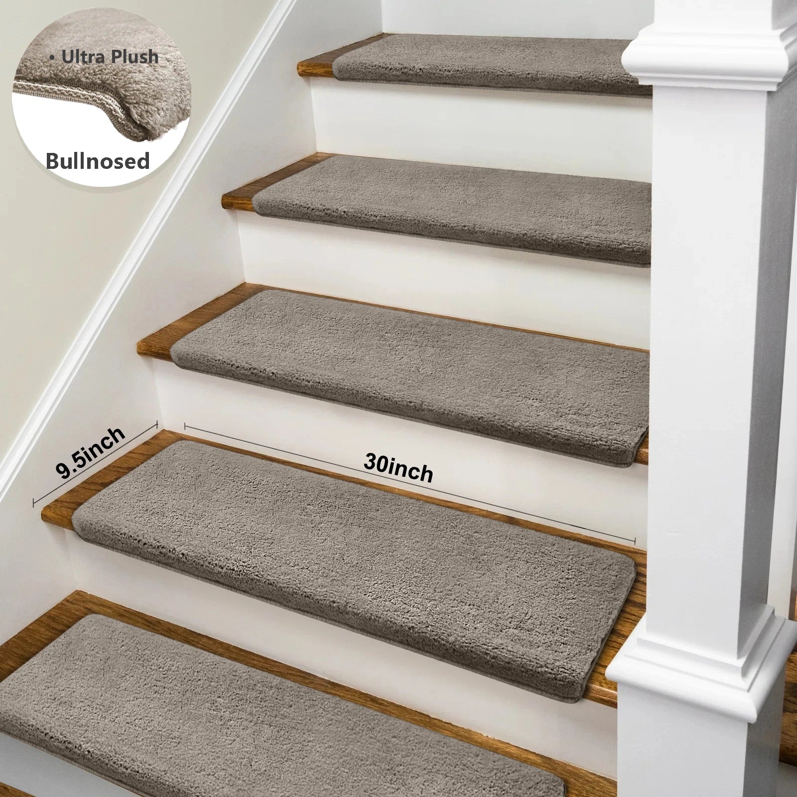 Bullnose Non-Slip Washable Stair Treads