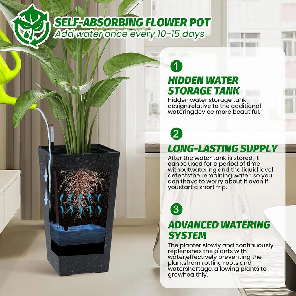 Rectangular Planters with Drainage, Set of 2