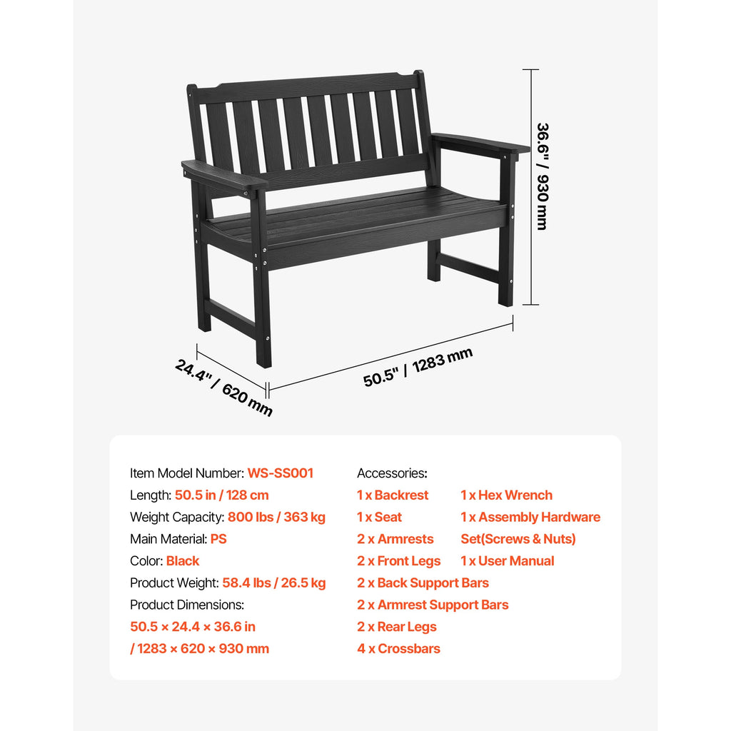 Outdoor Metal Garden Bench