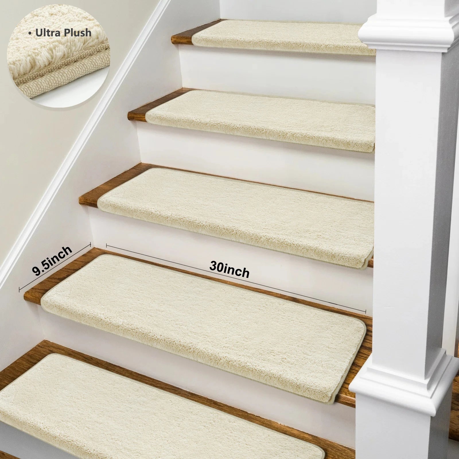 Bullnose Non-Slip Washable Stair Treads