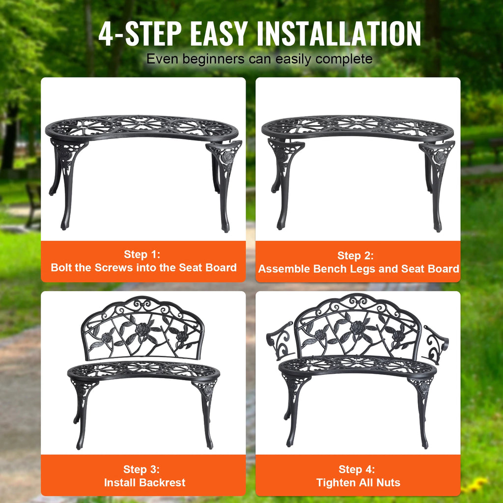 Outdoor Metal Garden Bench